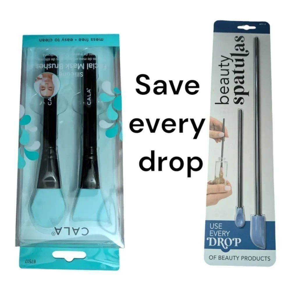 Set of 4: beauty spatulas and facial mask applicators. New